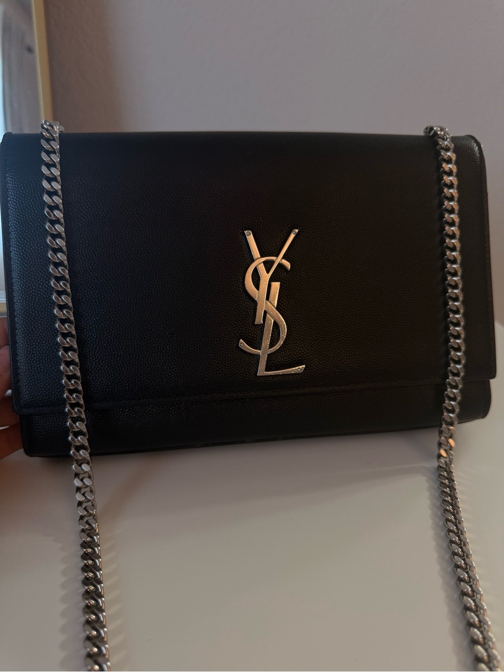 Saint Laurent Black Leather YSL Chain Crossbody Bag - Picture 1 of 9